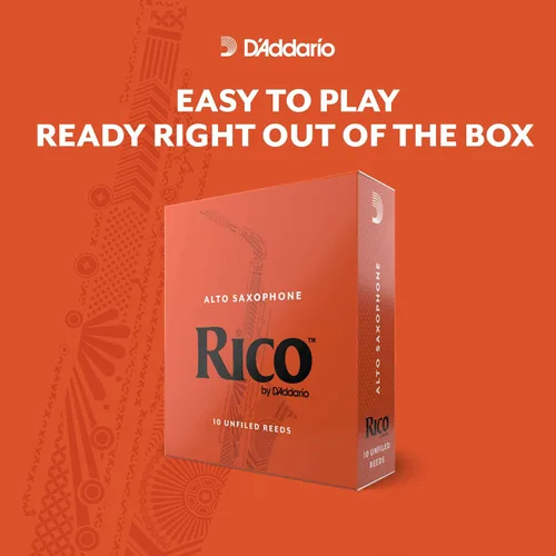 Miniatura 3 de D'Addario Woodwinds, Cañas de saxofón Rico, saxofón alto, RJA0130-B25, fuerza 3.0, selladas individualmente, paquete de 25