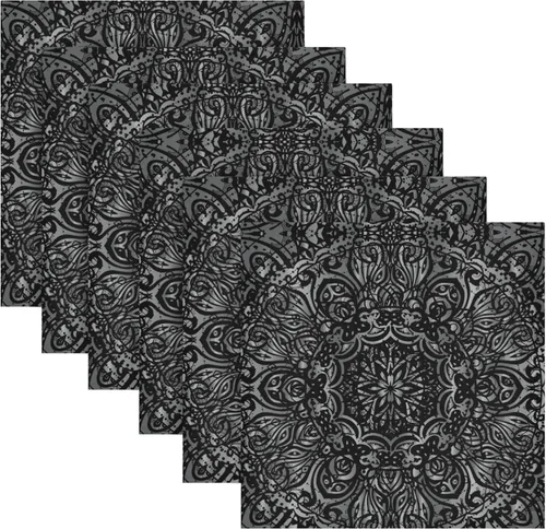 Miniatura 8 de ALAZA Juego de 6 servilletas de tela de crisantemo blancas sobre rojo, servilletas de mesa reutilizables, tela de poliéster lavable para cóctel