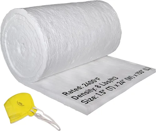 Miniatura 14 de Simond Store Manta aislante de fibra de cerámica, densidad 8# 2400F, 1 x 24 x 32 pulgadas, aislamiento de alta temperatura para estufa de madera