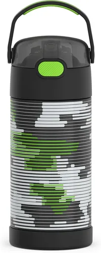 Miniatura 22 de THERMOS FUNTAINER - Botella de acero inoxidable con aislamiento al vacío y sorbete, capacidad de 12 onzas, para niños, azul Azul marino