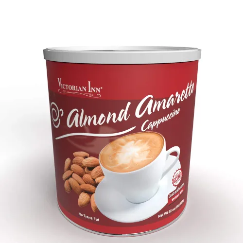 Miniatura 2 de Victorian Inn Instant Cappuccino – Sabor almendra Amaretto – Mezcla de café cremosa y deliciosa – Gran caliente, frío o mezclado – Ideal con crema