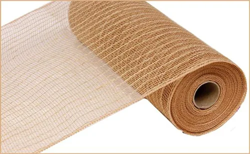 Malla decorativa de yute polivinílico, 10.5 pulgadas x 10 yardas (natural)
