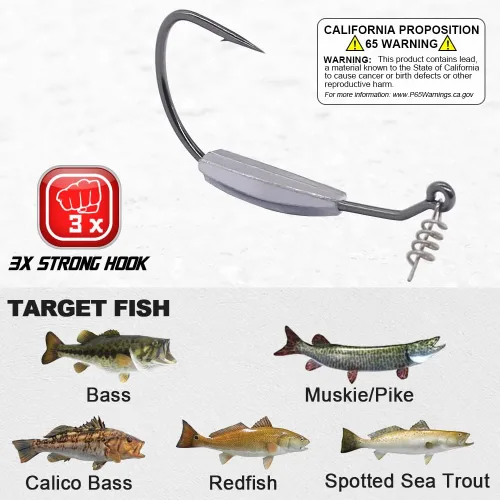 Miniatura 3 de Pesado-Swimbait-Hooks-Jig-Heads-Ganchos de pesca de gusano de plástico suave 3/0 4/0 5/0 paquete de 6