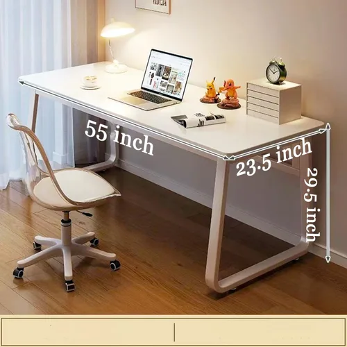 Miniatura 2 de Escritorio Moderno de 55 Pulgadas, Mesa de Computadora de Estilo Simple, Escritorio de Oficina para Escribir, Mesa de Oficina Industrial Blanco