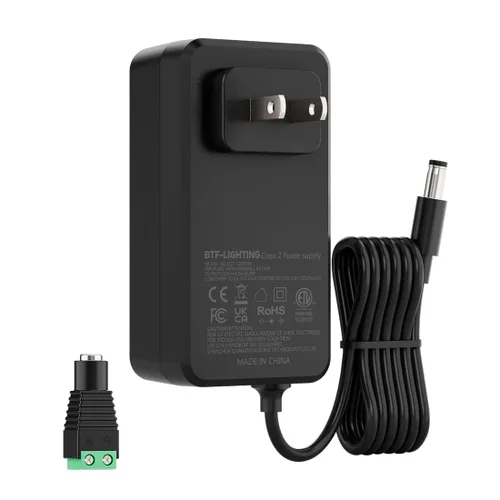 Miniatura 8 de BTF-LIGHTING Adaptador de fuente de alimentación de 12V 3A 36W con certificación ETL 100-240V AC a 12V DC Convertidor Clase 2 Fuente