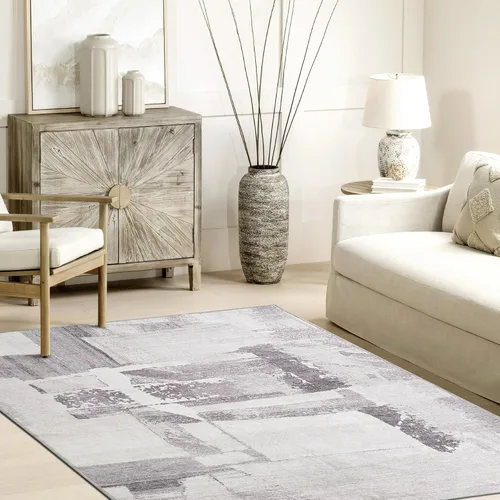 Miniatura 8 de RYB HOME Alfombra lavable para sala de estar, alfombra grande de 8 x 10 pies que no se desprende para dormitorio, alfombra de lana sintética ultra