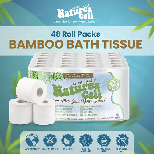 Miniatura 2 de Nature's Call - Papel higiénico para vehículos recreativos, barcos y hogar, 2 capas, suave, fuerte, seguro para tanques y de disolución rápida