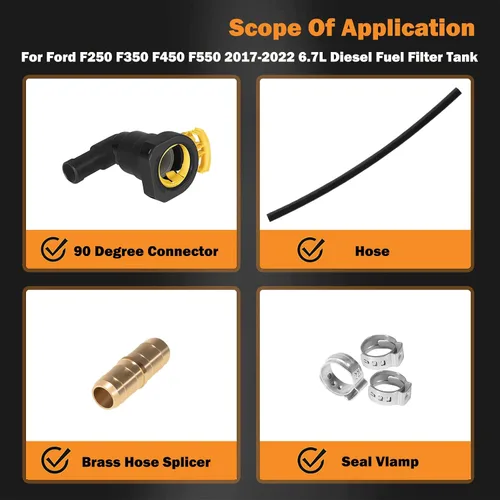 Miniatura 2 de Para Ford F250 F350 F450 F550 6.7L, kit de reparación de conector de línea de suministro de tanque de filtro de combustible diésel 2011-2022