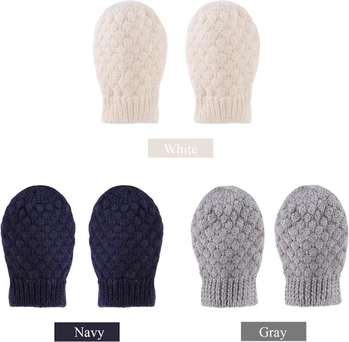 Miniatura 70 de Guantes de punto para bebés, niños y niñas, guantes de invierno para recién nacidos, guantes de 0 a 3 años