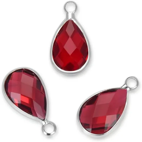 Miniatura 17 de Adabele Colgante de piedra natal de grado A, gota de 0.433 in, 0.551 in y 0.630 in, chapado en plata de ley para aretes personalizados, pulseras
