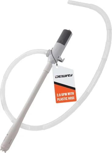 Miniatura 11 de Bomba automática de transferencia de combustible Deway con boquilla para control y parada rápidos de flujo, funciona con pilas AA, manguera extra