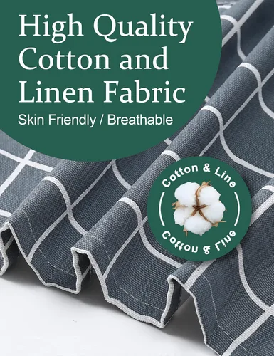 Miniatura 4 de Delantales de algodón y lino para hornear, talla grande, para mujer, con bolsillos, cocina