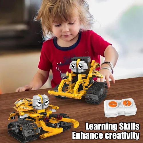 Miniatura 7 de Kit de construcción de robot STEM para niños de 8 a 16 años, juguetes robot 5 en 1 con aplicación y control remoto, 269 piezas de bloques