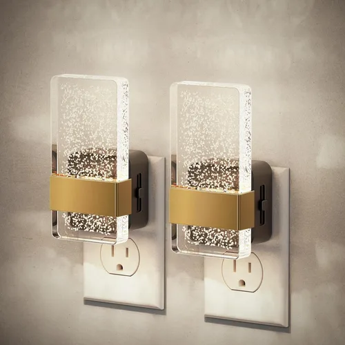 Miniatura 8 de JandCase Luces nocturnas enchufables a la pared, sensor de atardecer a amanecer, LED blanco suave de 3000 K, diseño acrílico, brillo ajustable de 0