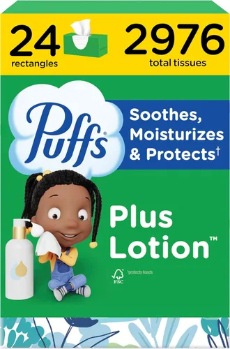 Pañuelos faciales con loción Puffs, 24 cajas, H&PC-87397, Familia, 1, 1
