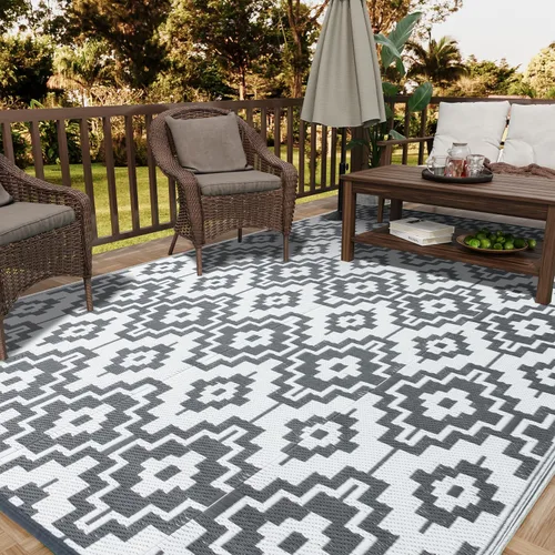 Miniatura 31 de HUGEAR Alfombra para RV Exterior Tapete Impermeable Alfombras para Exteriores 9'x12' para Patios Liquidación Alfombra Exterior Alfombras de Camping