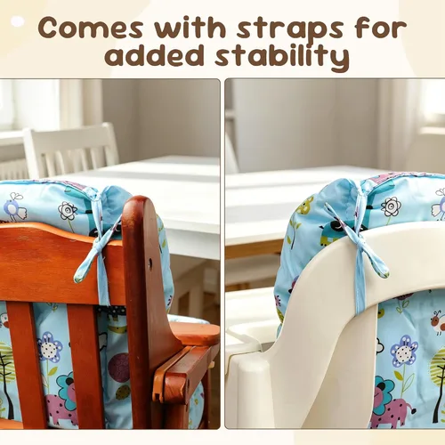 Miniatura 5 de Cojín para silla alta, cojín para silla alta de bebé, suave y cómodo, ligero y transpirable, lo que hace que el bebé se sienta más cómodo