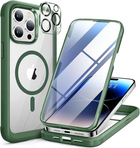 Miniatura 77 de Miracase Funda para iPhone 13 de 6.1 pulgadas, [sin burbujas] funda de teléfono de cuerpo completo con pantalla de vidrio completa integrada, sin