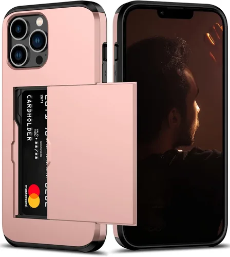 Miniatura 29 de Nvollnoe Funda para iPhone 12/12 Pro con Portarjetas [Almacena 5 Tarjetas] Funda Cartera de Doble Capa Resistente de Servicio Pesado a Prueba