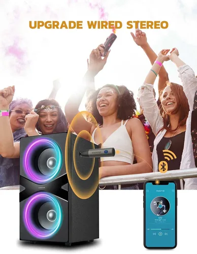 Miniatura 3 de MaedHawk Adaptador auxiliar Bluetooth 5.4 para automóvil, receptor de audio inalámbrico de 0.138 in para automóvil micrófono mejorado integrado