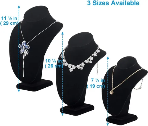 Miniatura 2 de Polmart P26-BL Collar Busto, Terciopelo Negro, 10