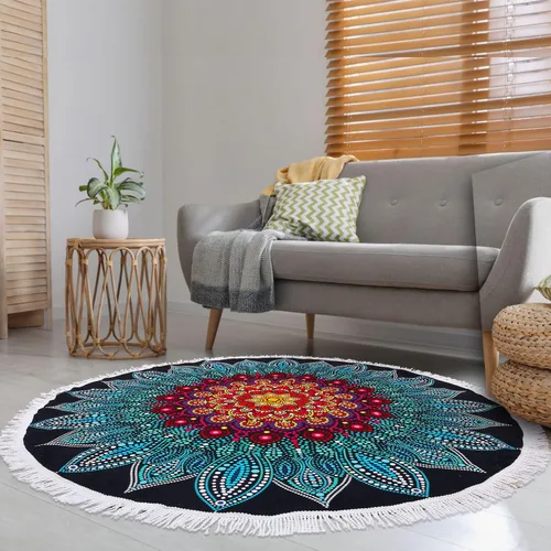 Miniatura 5 de LIVILAN Toalla de playa redonda bohemia con mandala para mujer, toalla de playa circular suave y bonita, manta de playa circular, regalos hippie
