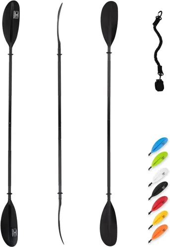 Miniatura 19 de OCEANBROAD - Remo de kayak de 86 pulgadas/218 cm, 90.5 pulgadas/230 cm, 95 pulgadas/241 cm, remo de aleación para kayak, bote y canoa con correa