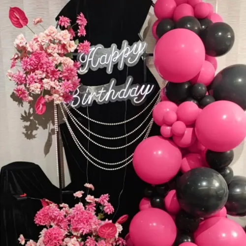 Miniatura 5 de Globos de color rosa intenso, 100 globos de látex grueso de 12 pulgadas, globos de helio redondos de color rosa intenso para cumpleaños, boda, San