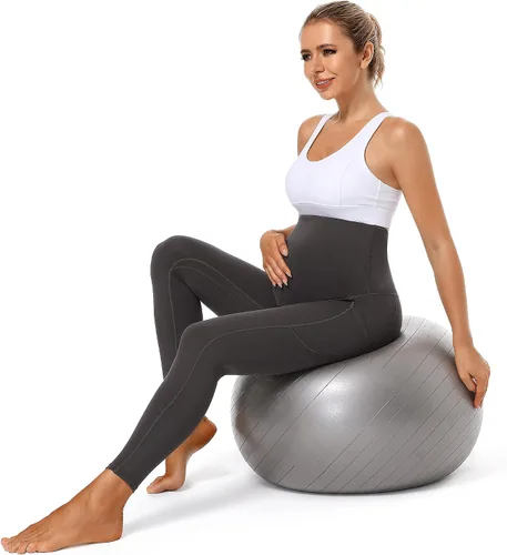 Miniatura 7 de Foucome Leggings de maternidad para mujer con bolsillos sobre el vientre, leggings de entrenamiento para yoga, pantalones de trabajo activo