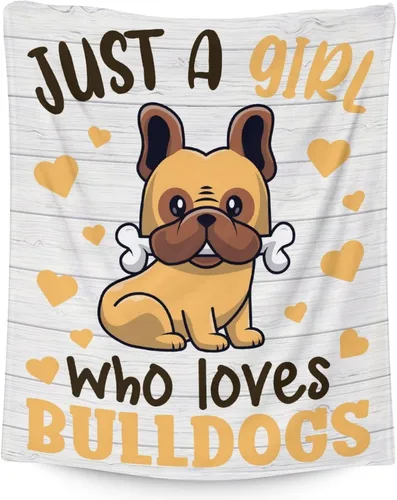 Miniatura 14 de Manta personalizada de bulldog francés con texto y nombre, 30 x 40 pulgadas, manta de franela suave, cálida, ligera y acogedora, regalo para amantes