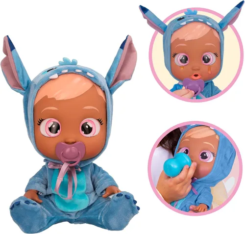 Miniatura 3 de Cry Babies Disney Stitch - Muñeca de bebé de 12 pulgadas, pijamas con temática de Stitch, para niñas y niños de 18 meses en adelante