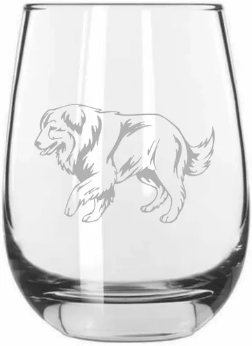 Miniatura 332 de Sakhalin Husky Dog - Copa de vino grabada personalizada de 15.25 onzas sin tallo