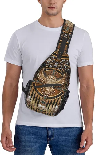 Miniatura 8 de Linda bolsa bandolera de estilo nativo americano, bolsa cruzada en el pecho, mochila casual india para mujeres y hombres