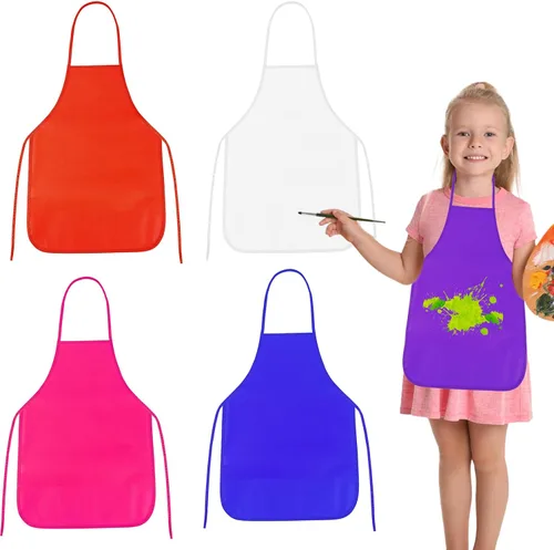 Miniatura 11 de PLULON 8 piezas de delantales para niños, delantales para niños para pintar, delantales de arte para niños, smocks a granel para actividades