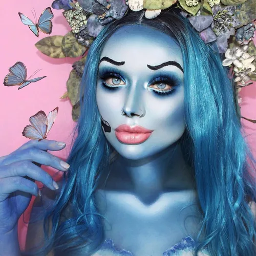Miniatura 3 de CCBeauty - Juego de pintura facial profesional en paleta a base de aceite, 12 colores, para fiesta de arte, Halloween, con 10 pinceles azules