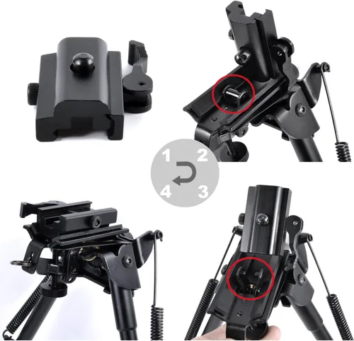 Miniatura 2 de QD Portafusil con Liberación Rápida, Adaptador de Montura de Bípode con Bloqueo de Cámara para Riel Picatinny Weaver