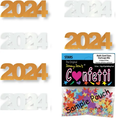 Miniatura 14 de Confetti Year 2024 Negro, Azul Royal Combo - 2 bolsas de media onza (1 oz)