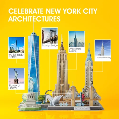 Miniatura 3 de Rompecabezas 3D para niños de 8 a 10 años, manualidades para niños de 8 a 12 años, horizonte de la ciudad de Nueva York, manualidades