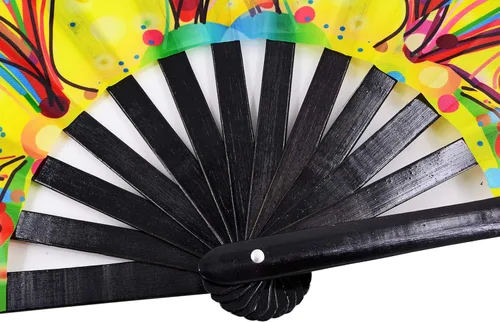 Miniatura 6 de Rave Fans - Ventilador de mano plegable grande para baile de línea, ventiladores de aplausos plegables para baile, festival de música, fiesta