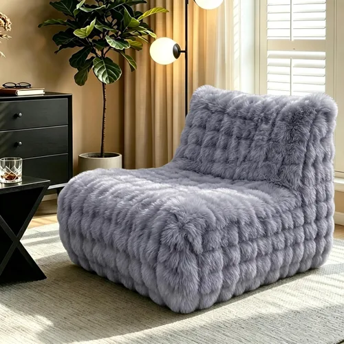 Miniatura 5 de Puf de espuma viscoelástica – Sofá de suelo de piel sintética ultrasuave, acogedor sofá de lectura para sala de estar, dormitorio, oficina, hogar