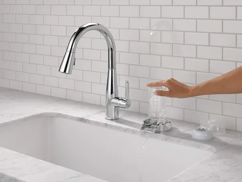 Miniatura 9 de Delta - Enjuagadora de vidrio para lavabos de cocina, accesorios para lavabo de cocina, enjuagadora de vidrio para barra, cromado GR150