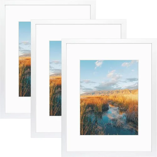 Miniatura 11 de Golden State Art, Portarretratos de pared de 16 x 20 pulgadas con paspartú para mostrar fotos de 11 x 14 pulgadas (negro, paquete de 3)