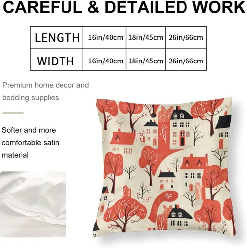 Miniatura 2 de Fundas de almohada cuadradas de satén rústico de dibujos animados con cremallera de 16 x 16 pulgadas, fundas de almohada para sofá, muebles