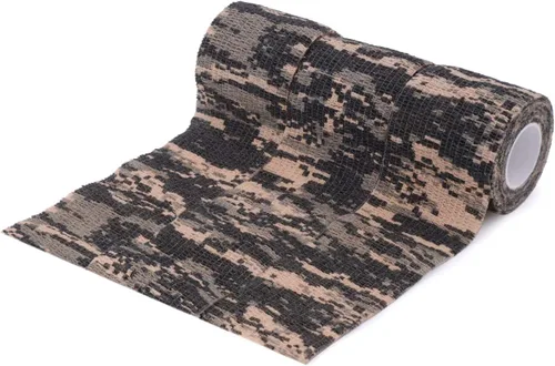 Miniatura 6 de Cinta envolvente autoadhesiva de camuflaje para protección de 5 cm x 4,5 m. Cinta de camuflaje discreta de tela no tejida. Vendaje elástico