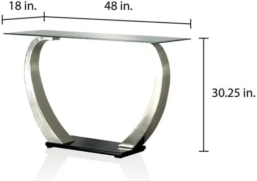 Miniatura 2 de BOWERY HILL Mesa consola moderna de metal, 48 pulgadas de ancho x 18 pulgadas de profundidad x 30.25 pulgadas de alto, acabado gris, diseño