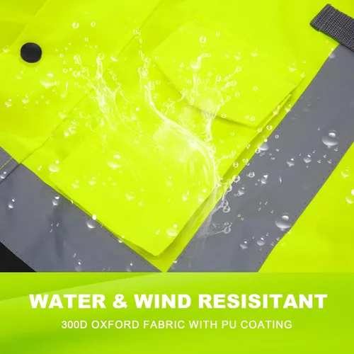 Miniatura 3 de ProtectX Chaqueta de seguridad impermeable de alta visibilidad, Hi Visi Reflectante Invierno Construcción Bomber Chaqueta para hombres y mujeres