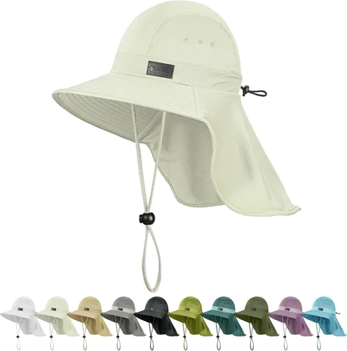 Miniatura 12 de Sukeen Cooling Sun Hat for Men Women UPF50+ Wide Brim Fishing Hat with Neck Flap Adjustable Foldable Bucket Hat for Hiking