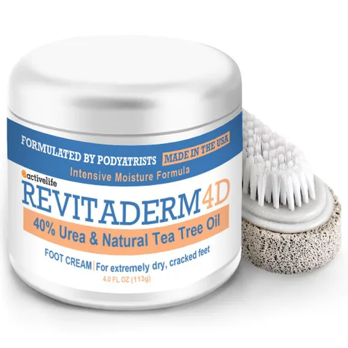 Revitaderm Crema de urea 40% para pies, talones y codos agrietados y callosos, la mejor loción removedor de callos crema de urea 40 por ciento para