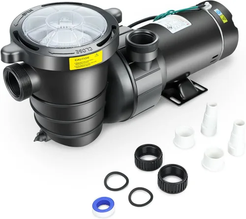 Bomba de piscina de 1,5 HP en /sobre tierra, bombas de agua de piscina de una sola velocidad de 110V 5580GPH lnground sobre tierra con cesta de