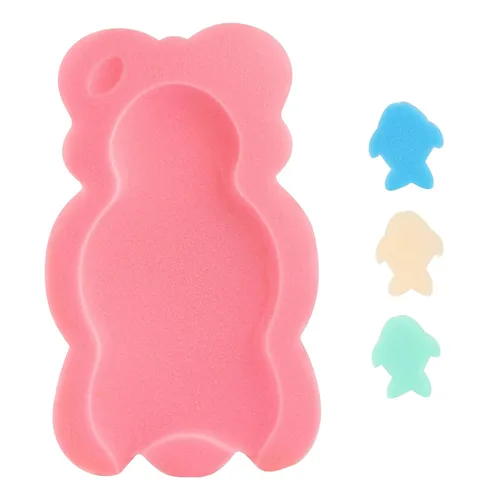 Cojín de Baño para Bebé, Alfombrilla de Baño Infantil, Almohadilla y Esponja para Recién Nacido, Niño Pequeño y Bebé (Estilo Rosa-4)